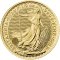 Zlatá mince Britannia o váze 15,55 g s ryzostí 999,9/1000 byla emitována v mincovně Royal Mint.