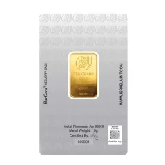 10g investičná zlatá tehlička | The Holy Land Mint | Dove of Peace