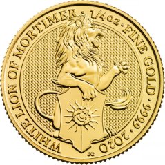 Złota moneta Biały Lew 1/4 oz | Bestie Królowej | 2020