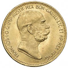 Zlatá mince 20 Korona Františka Josefa I. | Rakouská ražba | 1908 | 60 let vlády FJI.