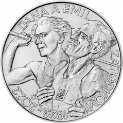 Strieborná minca 200 Kč Dana Zátopková a Emil Zátopek | 2022 | Standard