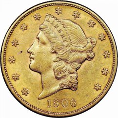 Gold coin 20 Dollar American Double Eagle | Liberty Head | 1906