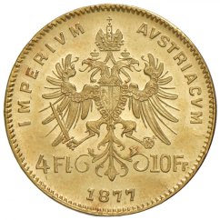 Zlatá mince 4 Zlatník Františka Josefa I. | Rakouská ražba | 1883