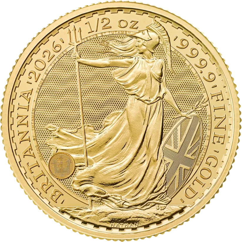 Zlatá investiční mince Britannia 1/2 Oz | Charles III | 2026