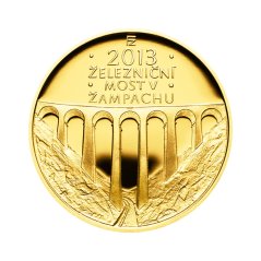 Zlatá minca 5000 Kč Železniční most v Žampachu | 2013 | Proof