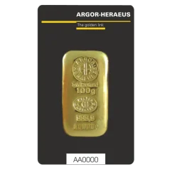 100g Gold Bar | Argor-Heraeus | Casted