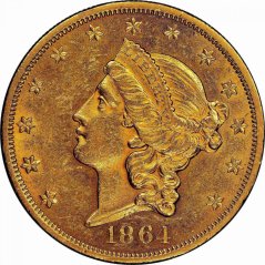 Gold coin 20 Dollar American Double Eagle | Liberty Head | 1864