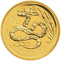 Zlatá investičná minca Rok Hada 1/4 Oz | Lunar II | 2013