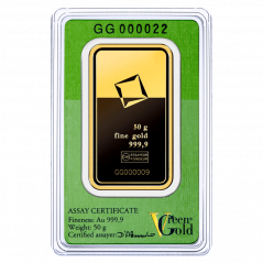 50g investiční zlatý slitek | Valcambi | Green Gold