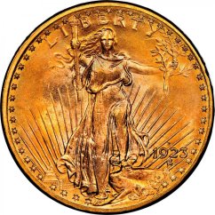 Gold coin 20 Dollar American Double Eagle | Saint Gaudens | 1923