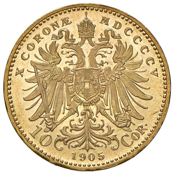 Zlatá mince 10 Korona Františka Josefa I. | Rakouská ražba | 1910