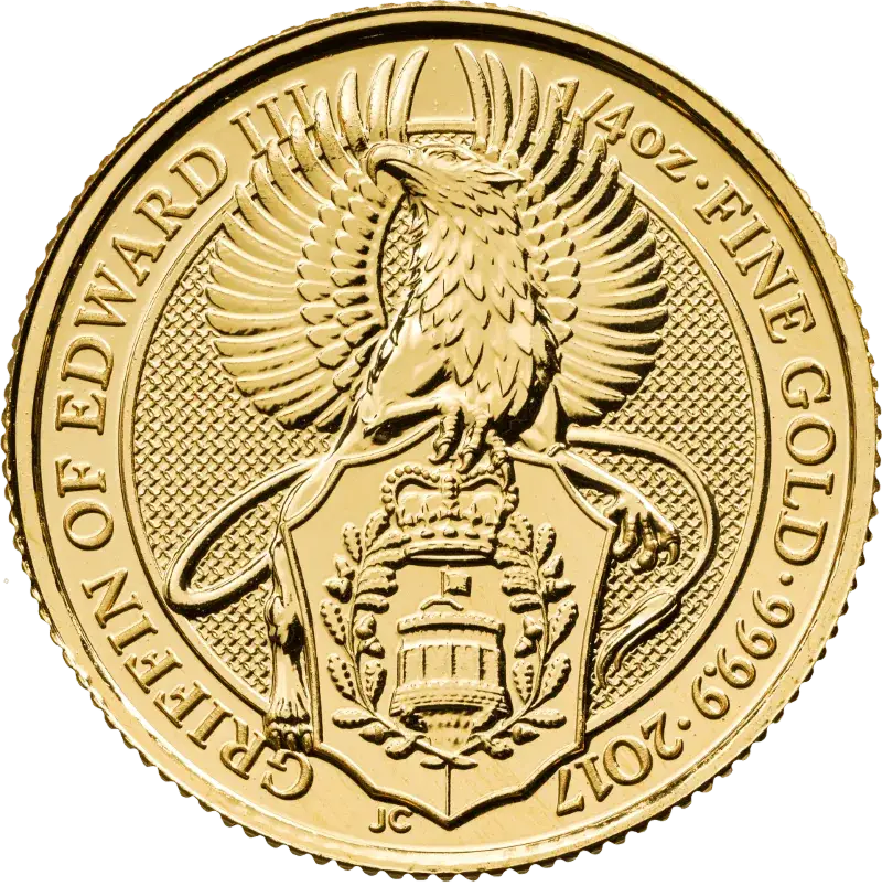 Zlatá investiční mince Griffin 1/4 Oz | Queens Beasts | 2017