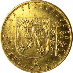 Zlatá mince Svatováclavský 5 Dukát | 1932