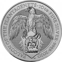 Stříbrná investiční mince Falcon 10 Oz | Queens Beasts | 2020