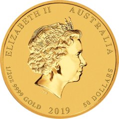 Zlatá investičná minca Rok Prasaťa 1/2 Oz | Lunar II | 2019
