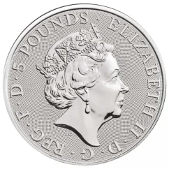 Stříbrná investiční mince Black Bull 2 Oz | Queens Beasts | 2018
