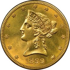 Złota Moneta 10 Dolarów Orzeł | Liberty Head | 1899