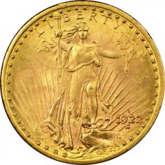 Gold coin 20 Dollar American Double Eagle | Saint Gaudens | 1922