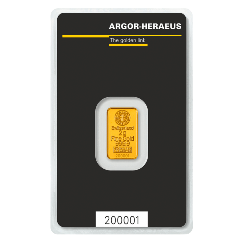 2g investičná zlatá tehlička | Argor-Heraeus