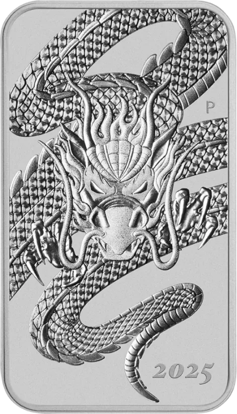 Stříbrná investiční mince Dragon Rectangular 1 Oz | 2025