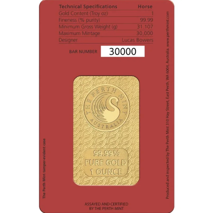 31,1g investiční zlatý slitek Rok Koně | Perth Mint | 2026