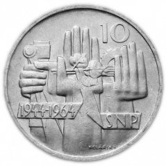 Stříbrná mince 10 Kčs 20 let SNP | 1964 | Standard