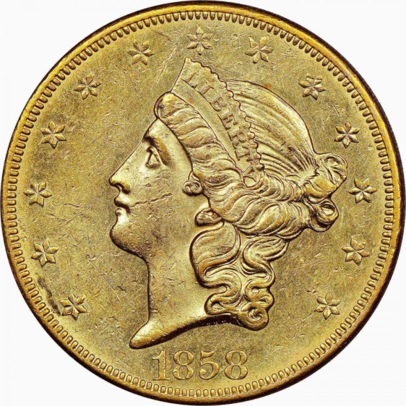 Zlatá mince 20 Dollar American Double Eagle | Liberty Head | 1858