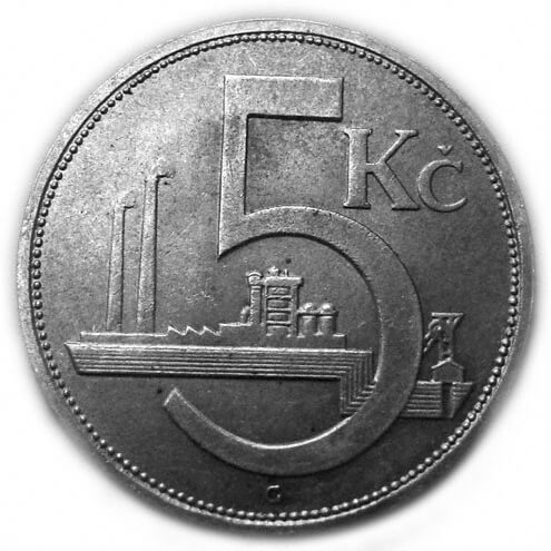 Silver coin 5 CZK | 1930