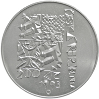Stříbrná mince 200 Kč Schválení Ústavy České republiky | 1993 | Standard