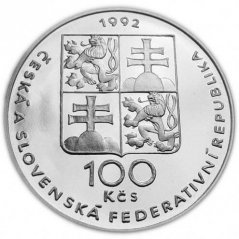 Stříbrná mince 100 Kčs Lidice a Ležáky | 1992 | Proof