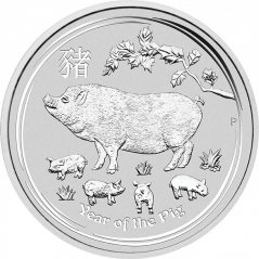 Stříbrná investiční mince Rok Vepře 1/2 Oz | Lunar II | 2019