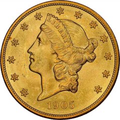 Gold coin 20 Dollar American Double Eagle | Liberty Head | 1905