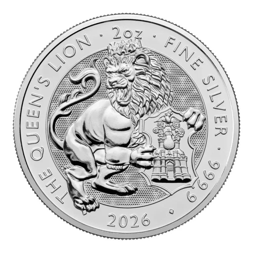 Stříbrná investiční mince Queen's Lion 2 Oz | Tudor Beasts | 2026