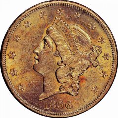 Złota Moneta 20 Dolarów Podwójny Orzeł | Liberty Head | 1856