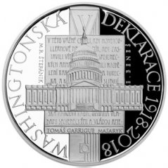 Stříbrná mince 500 Kč Přijetí Washingtonské deklarace | 2018 | Proof