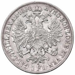 Stříbrná mince 1 Zlatník Františka Josefa I. | Rakouská ražba | 1877