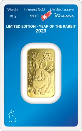 10g Gold Bar | Year Of The Rabbit | Argor-Heraeus | 2023