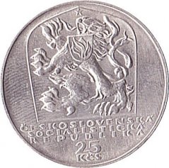 Stříbrná mince 25 Kčs 25 let SNP | 1969 | Proof