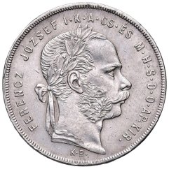 Stříbrná mince 1 Zlatník Františka Josefa I. | Uherská ražba | 1883 KB
