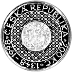 Stříbrná mince 200 Kč Založení Univerzity Karlovy | 1998 | Proof