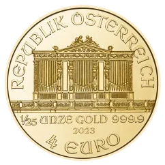 Złota moneta Wiedeński Filharmonik 1/25 oz