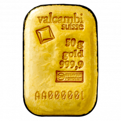 50g investičná zlatá tehlička | Valcambi | Liaty