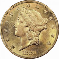 Gold coin 20 Dollar American Double Eagle | Liberty Head | 1880