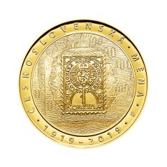 Zlatá minca 10000 Kč Zavedení československé měny | 2019 | Proof
