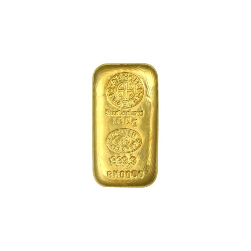 100g Gold Bar | Argor-Heraeus | Casted