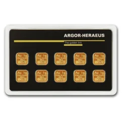 10 x 1 g investičná zlatá tehlička | Multicard | Argor-Heraeus