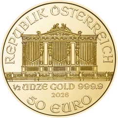 Złota moneta Wiedeński Filharmonik 1/2 oz | 2026