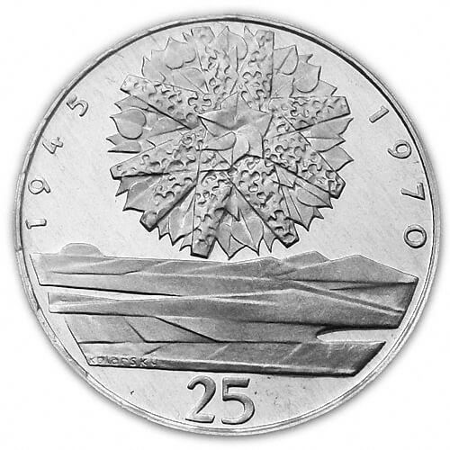 Silver coin 25 CSK 25 let osvobození ČSR | 1970 | Proof