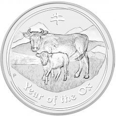 Strieborná investičná minca Rok Byvola 2 Oz | Lunar II | 2009