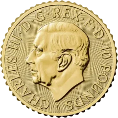 Zlatá investiční mince Britannia 1/10 Oz | Charles III | 2025
